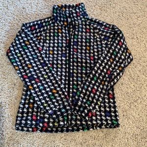 Columbia girls fleece zip up jacket 14/16 Black and white with color